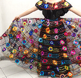 Vestido de chiapas escolar Damas